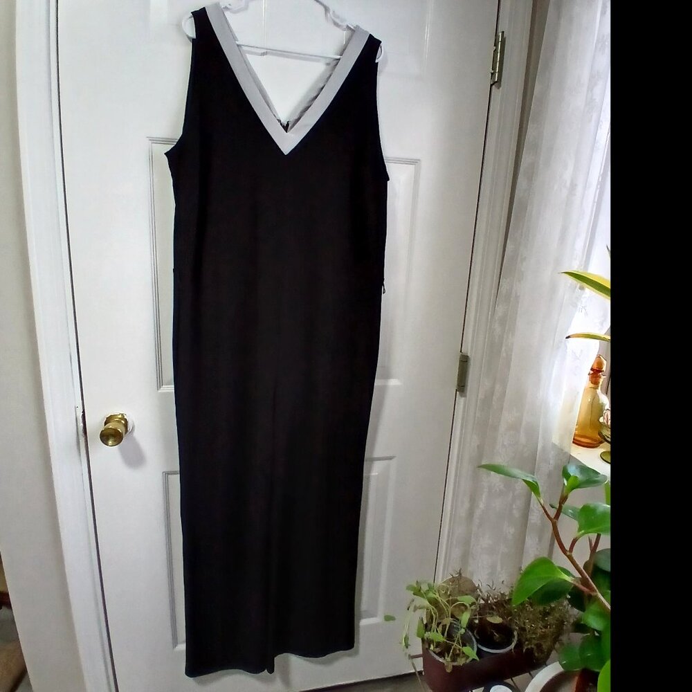 Ralph Lauren Black and Gray V-Neck Tank Style Polyester Romper Size 2 XL